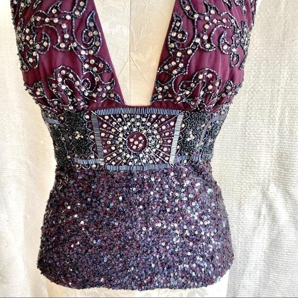 Reem Acra S Embellished Halter Sexy Party Top Pink - Picture 6 of 8